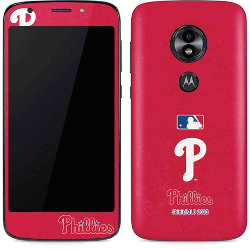MLB Philadelphia Phillies - Solid Distressed Moto E5 Play Skin